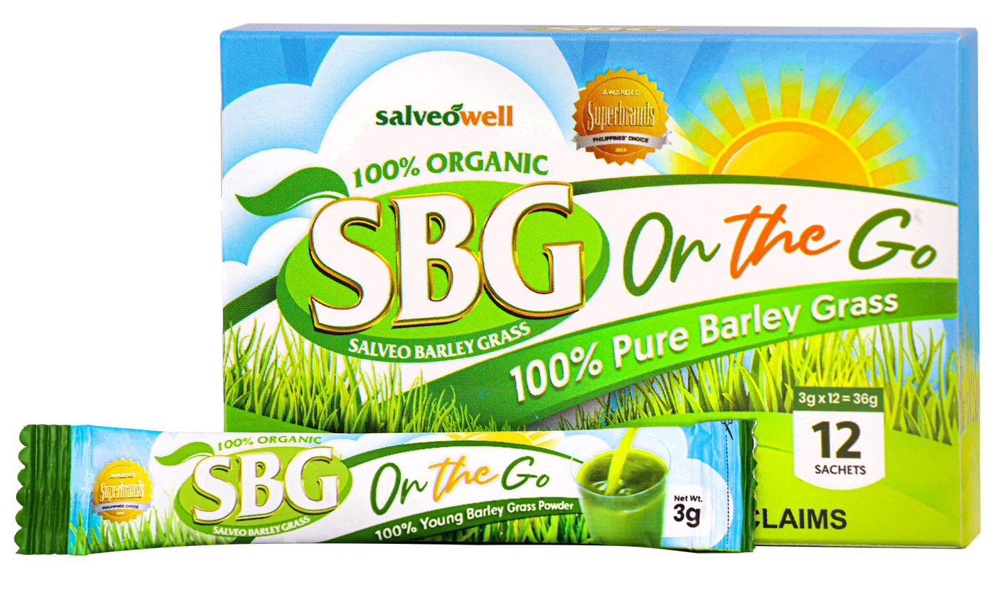 ORIGINAL SALVEO BARLEY GRASS SBG On The Go (OTG) 12 Sachets Pure and Organic