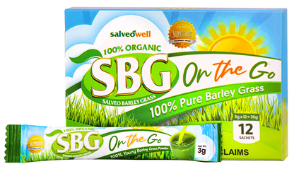 ORIGINAL SALVEO BARLEY GRASS SBG On The Go (OTG) 12 Sachets Pure and Organic