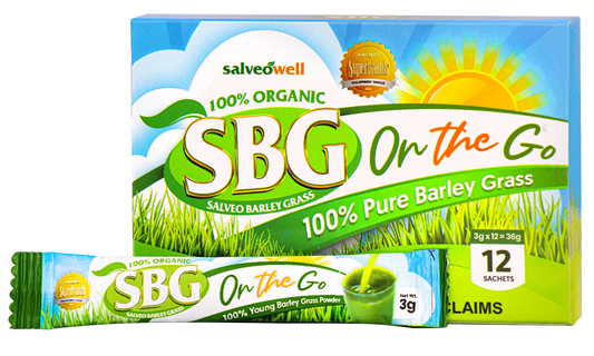 ORIGINAL SALVEO BARLEY GRASS SBG On The Go (OTG) 12 Sachets Pure and Organic